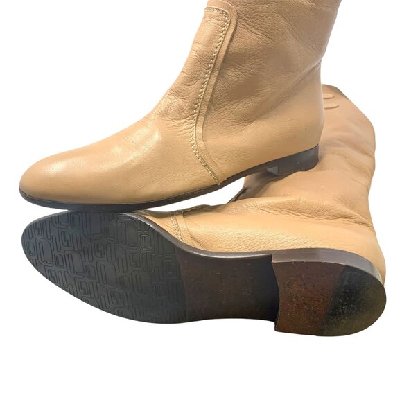 Sergio Rossi Leather Buckle Accent Pull On Tall Boots - Picture 9 of 13